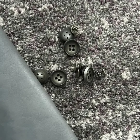 Women's Gray Leather Trench Coat with Real Fur Collar - Picture 6 of 9